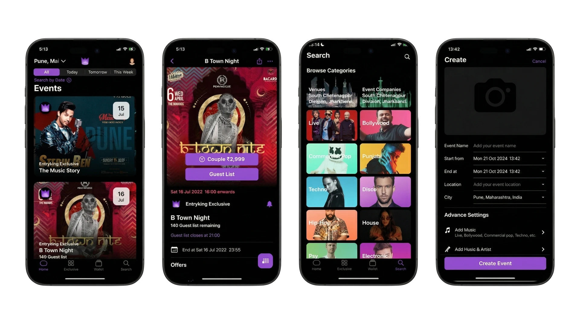 Entryking App Screen Mockup